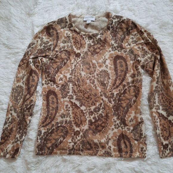 Charter Club Cashmere Paisley Sweater - Picture 1 of 8